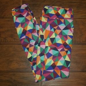 Lularoe TC leggings. Tall and curvy red pink blue